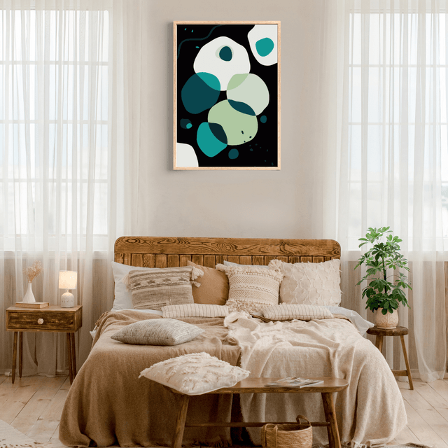 Impression Abstraite Bohème Verte - Décoration Murale Moderne / Green Boho Abstract Print - Modern Wall Decor