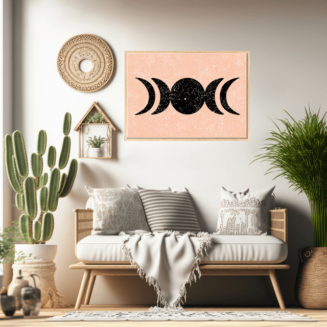 Impression Cycle de la Lune Bohème - Décoration Murale Mystique / Boho Moon Cycle Print - Mystical Wall Decor