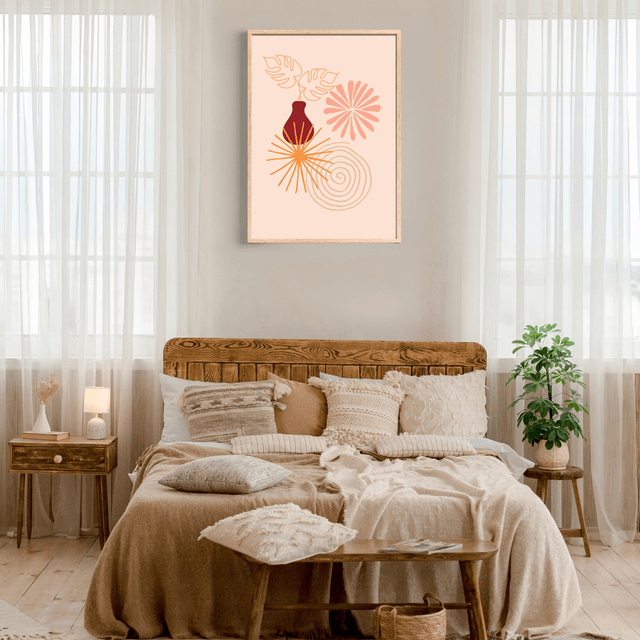 Impression Fleurs Botaniques Bohème - Art Mural Inspiré par la Nature / Botanical Boho Flowers Print - Nature-Inspired Wall Art