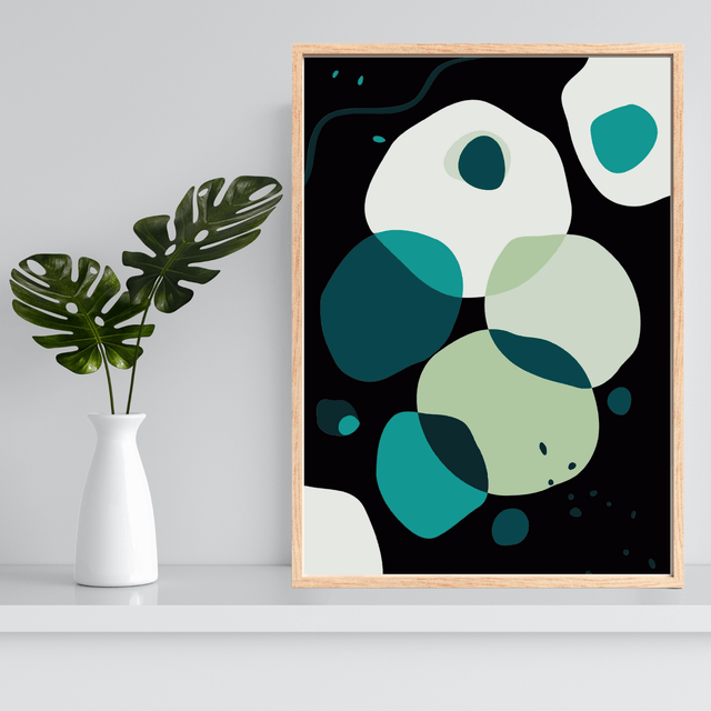Impression Abstraite Bohème Verte - Décoration Murale Moderne / Green Boho Abstract Print - Modern Wall Decor