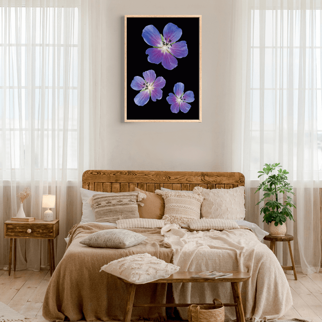 Impression Fleurs Violettes - Décoration Murale Florale Élégante / Purple Flowers Print - Elegant Floral Wall Decor