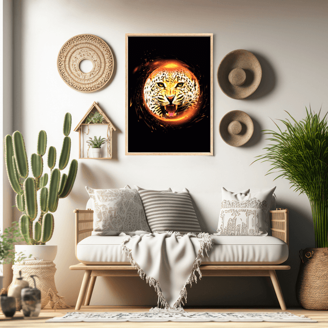 Impression Vortex de Léopard - Décoration Murale Faune Sauvage / Leopard Vortex Art Print - Wild Animal Wall Decor