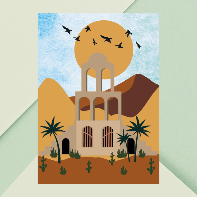 Impression d&#039;Oasis du Désert - Décoration Murale Paysage Pittoresque / Desert Oasis Art Print – Scenic Landscape Wall Decor