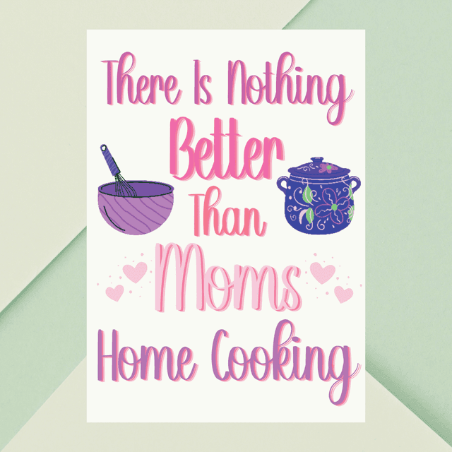 Impression Typographique &#039;La Magie Opère Quand Maman Cuisine&#039;- Décoration Murale /  Magic Happens When Mom Cooks Typography Print - Wall Decor