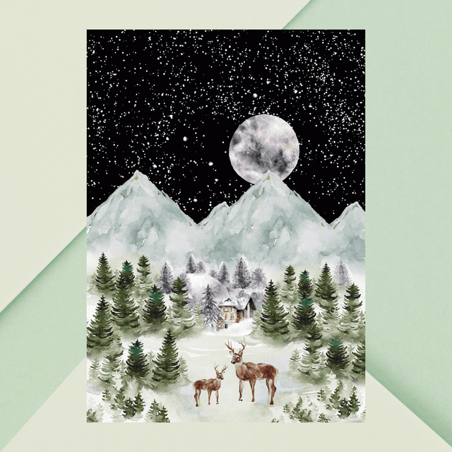 Harmonie : Cerfs sous la Lumière de la Lune / Harmony: Deer under Moonlight Print