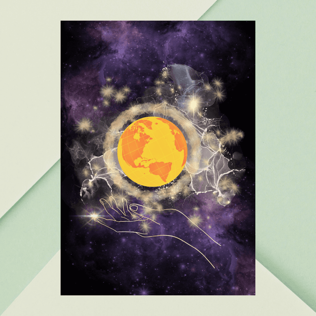 Impression du Monde dans la Main - Décoration Murale Inspirante / World in Hand Print - Inspirational Wall Decor