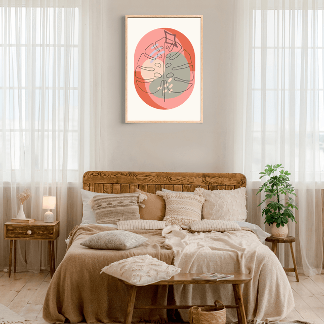 Art Mural Botanique Moderne | Affiche d'Art Abstraite de Feuille de Palmier / Abstract Botanical Wall Art | Modern Tree Line Art Print