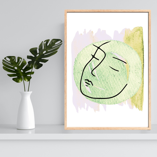 Affiche Art Visage Abstrait Minimaliste | Décor Murale Élégant  / Minimalist Abstract Face Art Print | Elegant Wall Decor