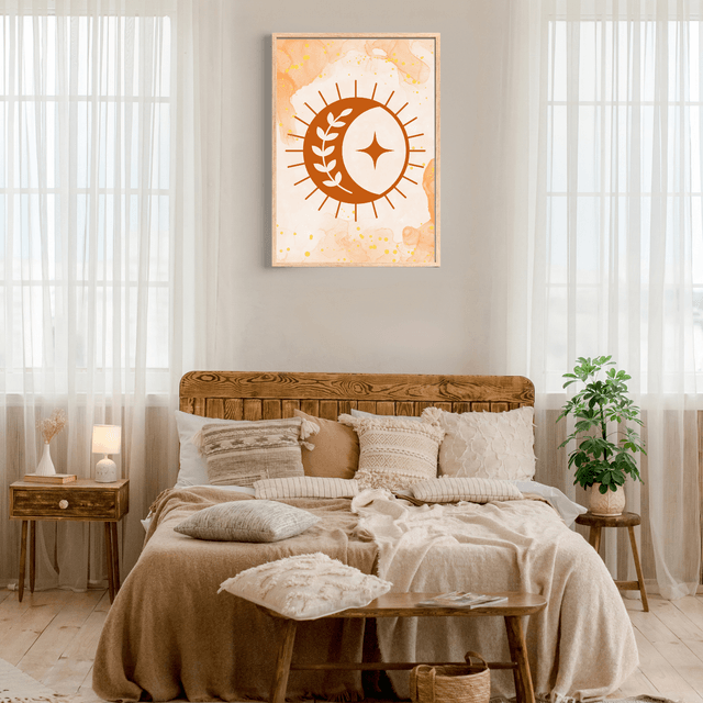 Affiche Demi-Lune & Étoile Radiante Orange Pastel / Pastel Orange Half-Moon & Star Radiant Art Print