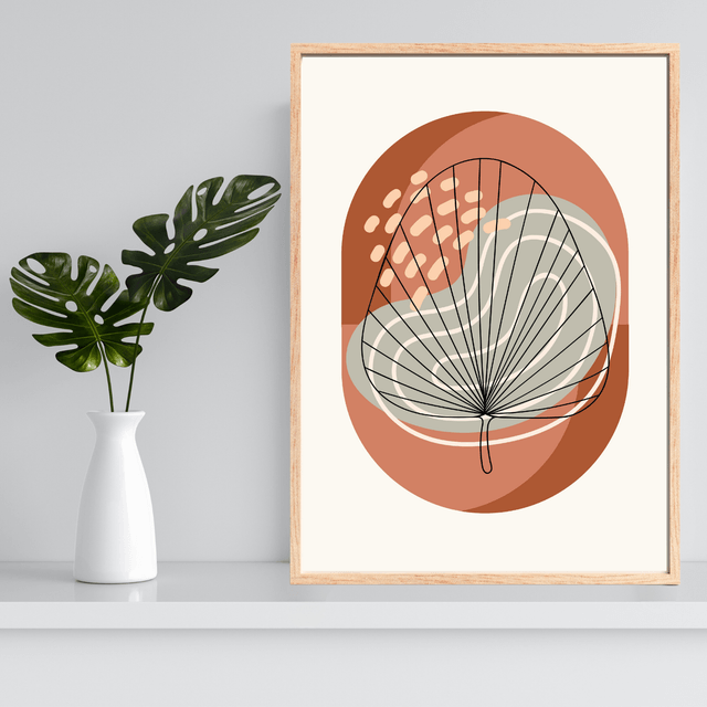 Décoration Murale Botanique Minimaliste Élégante avec une Feuille / Elegant One Leaf Botanical Minimalist Wall Art