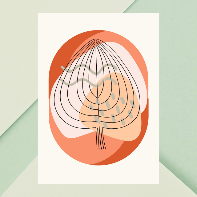 Affiche d'Art Botanique Minimaliste | Décoration Abstraite de Feuille de Monstera / Minimalist Botanical Art Print | Monstera Leaf Abstract Wall Decor