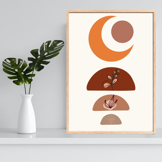 Décoration Murale Bohème Botanique Lunaire / Lunar Botanical Boho Wall Art