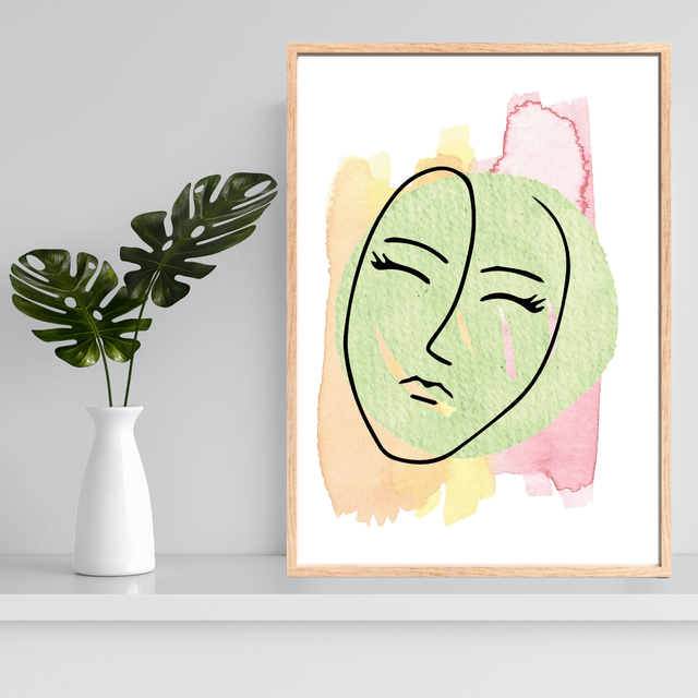 Affiche Art Visage Abstrait | Décor Murale Contemporain / Abstract Face Art Print | Contemporary Wall Decor