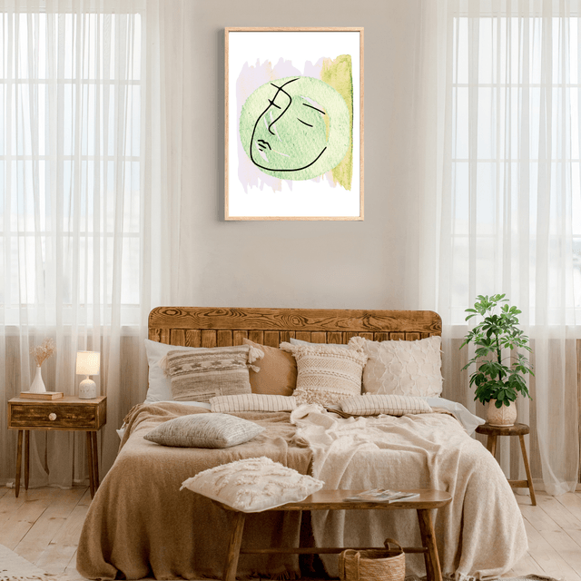 Affiche Art Visage Abstrait Minimaliste | Décor Murale Élégant  / Minimalist Abstract Face Art Print | Elegant Wall Decor