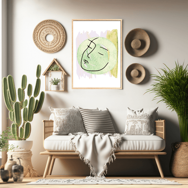 Affiche Art Visage Abstrait Minimaliste | Décor Murale Élégant  / Minimalist Abstract Face Art Print | Elegant Wall Decor