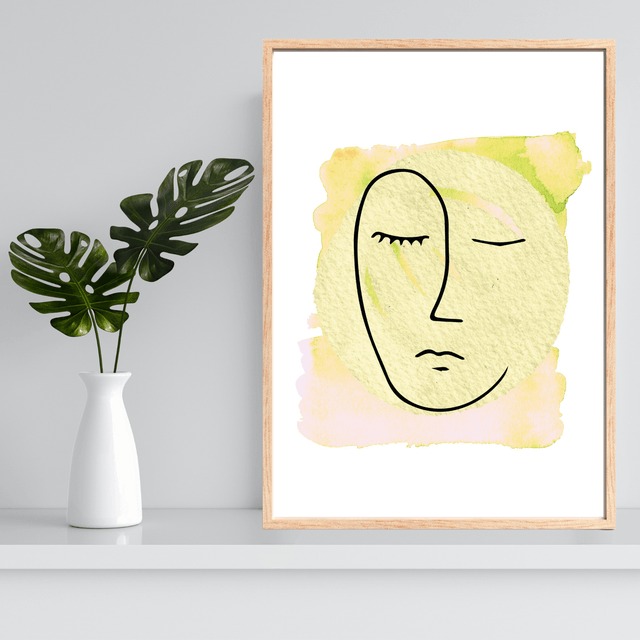 Affiche Art Visage Abstrait Aquarelle | Décoration Murale Moderne / Watercolor Abstract Face Art Print | Modern Wall Decoration