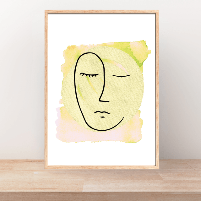 Affiche Art Visage Abstrait Aquarelle | Décoration Murale Moderne / Watercolor Abstract Face Art Print | Modern Wall Decoration