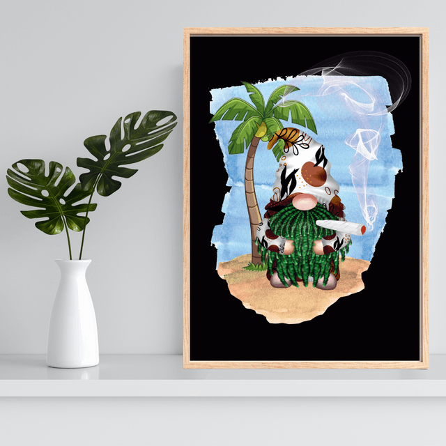 Impression de Gnome Fumeur - Décoration Murale Fantaisiste / Smoking Gnome Print - Whimsical Wall Decor