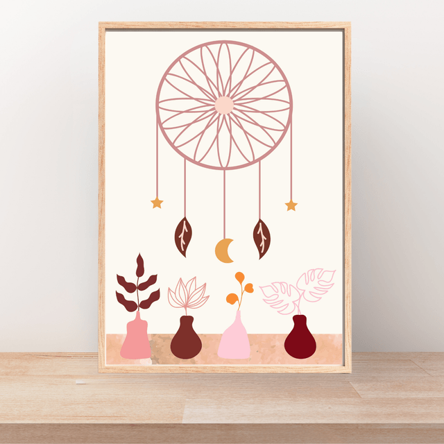 Impression Art Attrape-Rêves Bohème - Décoration Murale Enchantée / Boho Dream Catcher Art Print - Whimsical Wall Decor