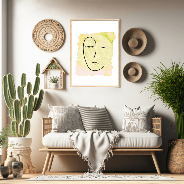 Affiche Art Visage Abstrait Aquarelle | Décoration Murale Moderne / Watercolor Abstract Face Art Print | Modern Wall Decoration