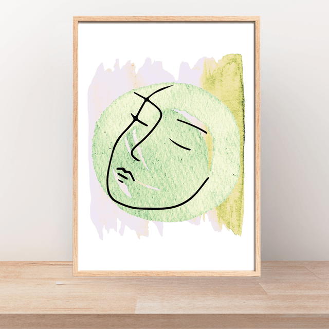 Affiche Art Visage Abstrait Minimaliste | Décor Murale Élégant  / Minimalist Abstract Face Art Print | Elegant Wall Decor