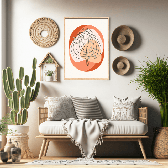 Affiche d'Art Botanique Minimaliste | Décoration Abstraite de Feuille de Monstera / Minimalist Botanical Art Print | Monstera Leaf Abstract Wall Decor