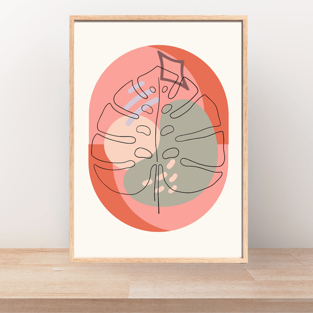 Art Mural Botanique Moderne | Affiche d'Art Abstraite de Feuille de Palmier / Abstract Botanical Wall Art | Modern Tree Line Art Print