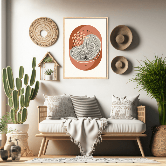 Décoration Murale Botanique Minimaliste Élégante avec une Feuille / Elegant One Leaf Botanical Minimalist Wall Art