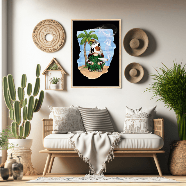 Impression de Gnome Fumeur - Décoration Murale Fantaisiste / Smoking Gnome Print - Whimsical Wall Decor