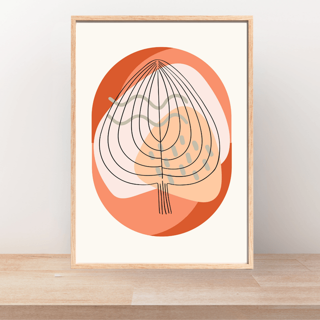 Affiche d'Art Botanique Minimaliste | Décoration Abstraite de Feuille de Monstera / Minimalist Botanical Art Print | Monstera Leaf Abstract Wall Decor