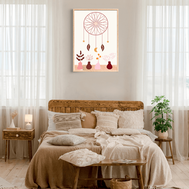 Impression Art Attrape-Rêves Bohème - Décoration Murale Enchantée / Boho Dream Catcher Art Print - Whimsical Wall Decor