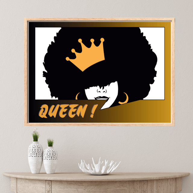 Impression Citation Typographique 'Reine' - Décoration Murale Inspirante / Queen Typography Art Quote Print - Inspirational Wall Decor