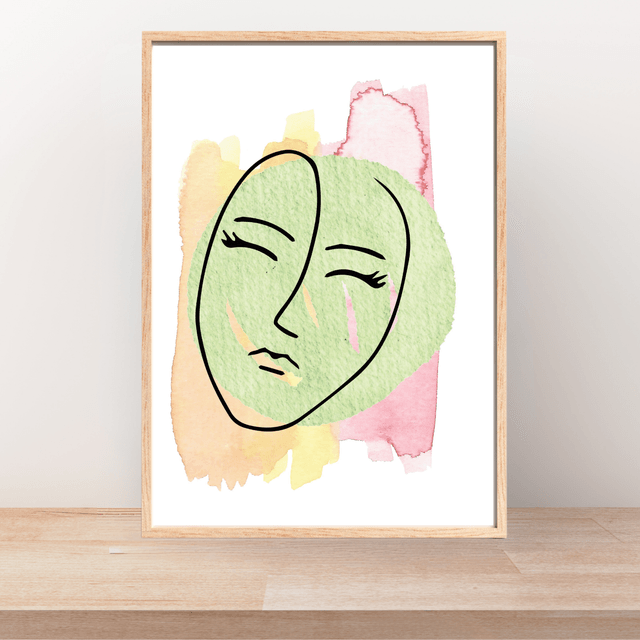 Affiche Art Visage Abstrait | Décor Murale Contemporain / Abstract Face Art Print | Contemporary Wall Decor