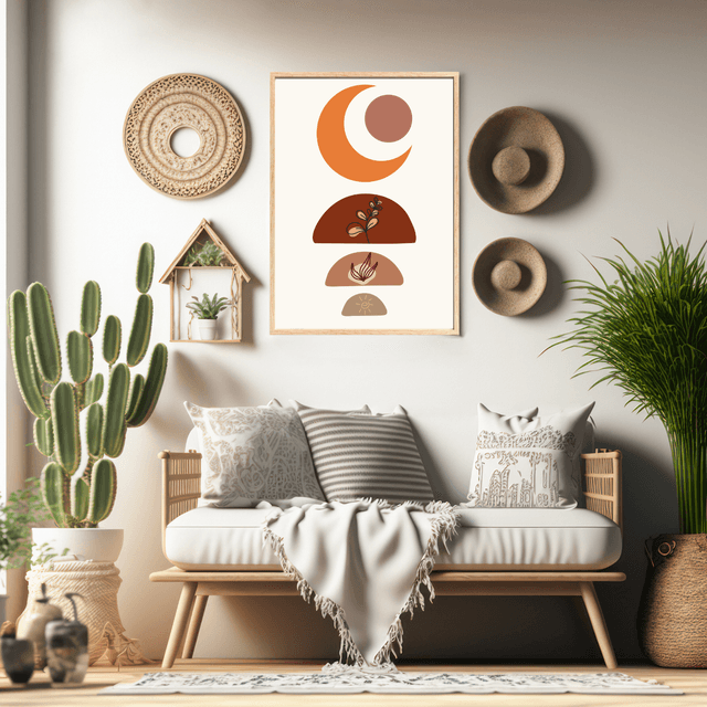 Décoration Murale Bohème Botanique Lunaire / Lunar Botanical Boho Wall Art