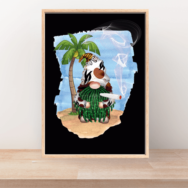 Impression de Gnome Fumeur - Décoration Murale Fantaisiste / Smoking Gnome Print - Whimsical Wall Decor