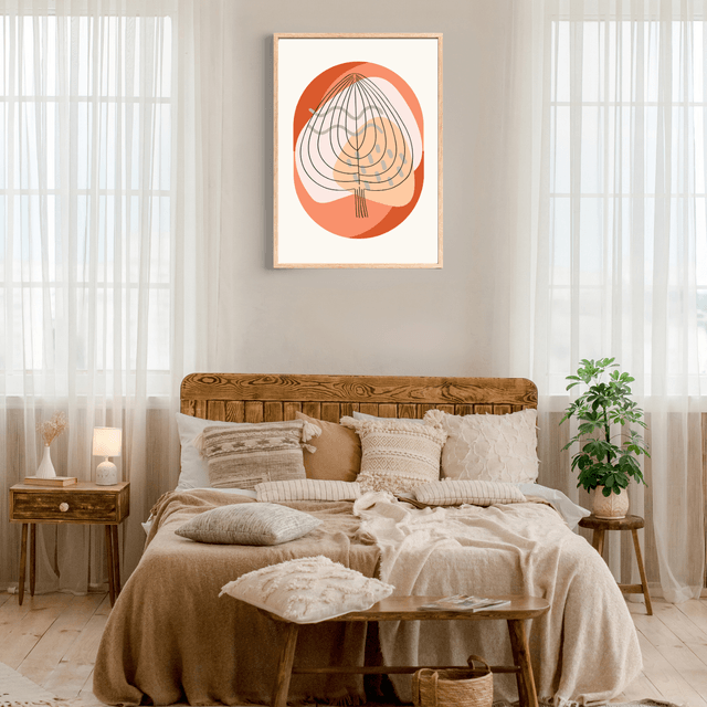 Affiche d'Art Botanique Minimaliste | Décoration Abstraite de Feuille de Monstera / Minimalist Botanical Art Print | Monstera Leaf Abstract Wall Decor