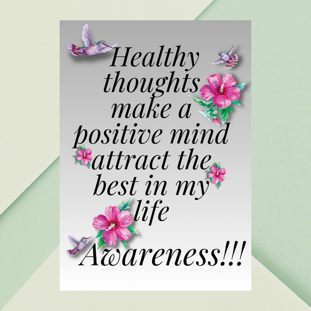 Impression Typographique d'Affirmations de Pensées Saines / Healthy Thoughts Affirmation Typography Print:  Décoration Murale Santé Mental
